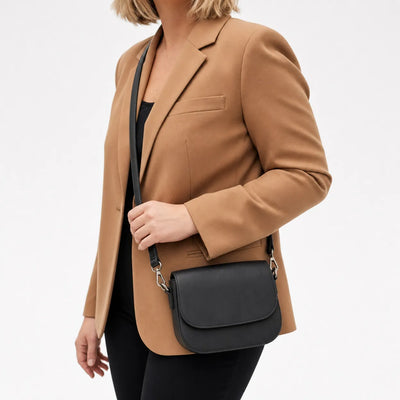 Bagsmith Essentials Black Compact Handbag With Pockets - Zara